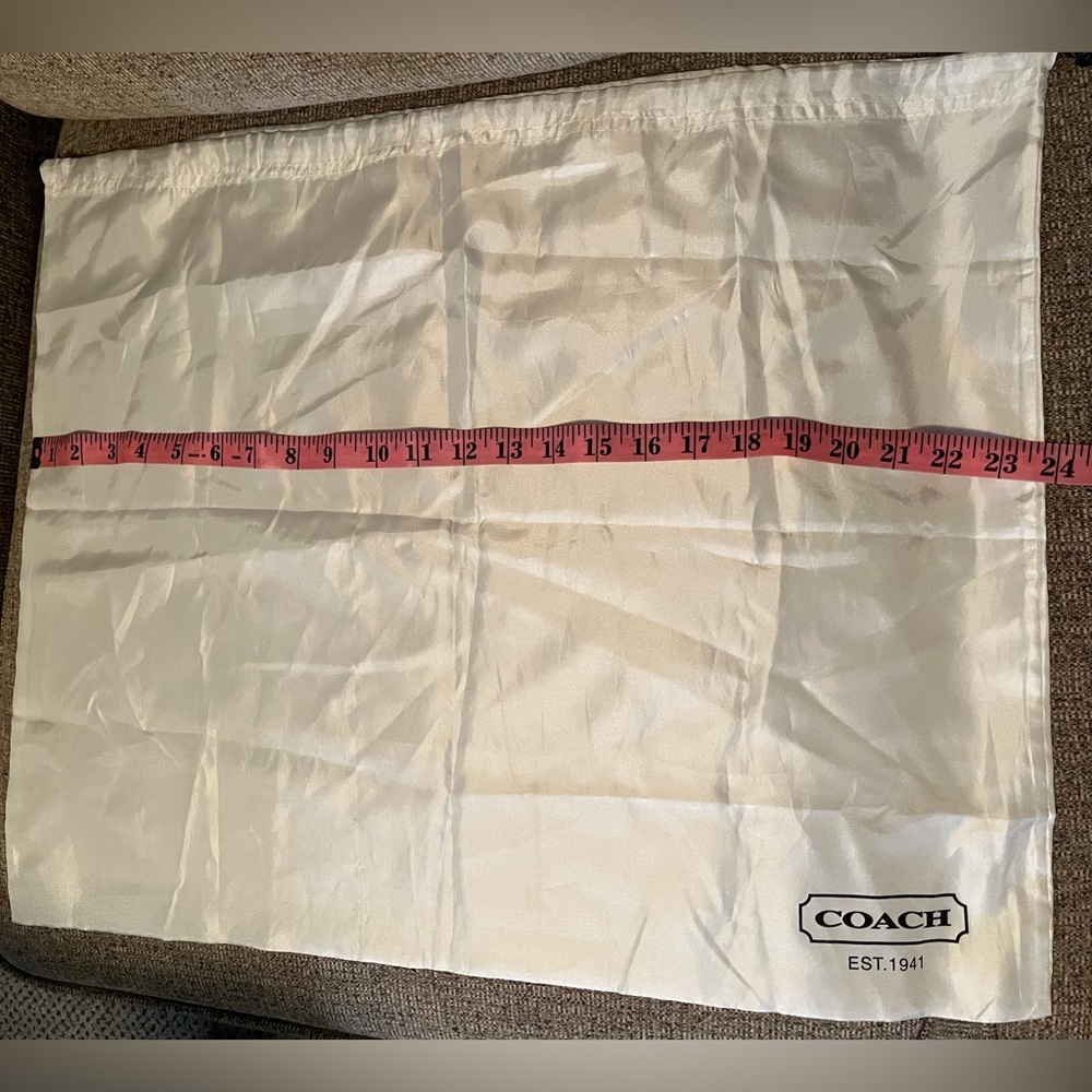 Coach Purse Drawstring Dustbag 20x24, 15x24 inches White Logo Carriage EST 1941 - Picture 10 of 12